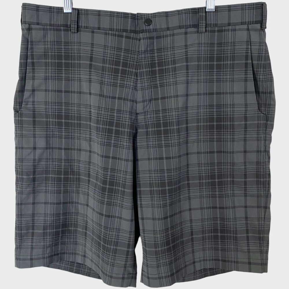 Nike Tour Performance Hybrid Golf Shorts Gray Plaid Men's 38 Dri-Fit Activewear